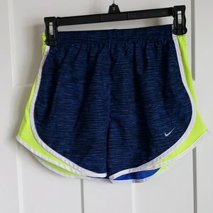 Nike Tempo Shorts Blue and Yellow